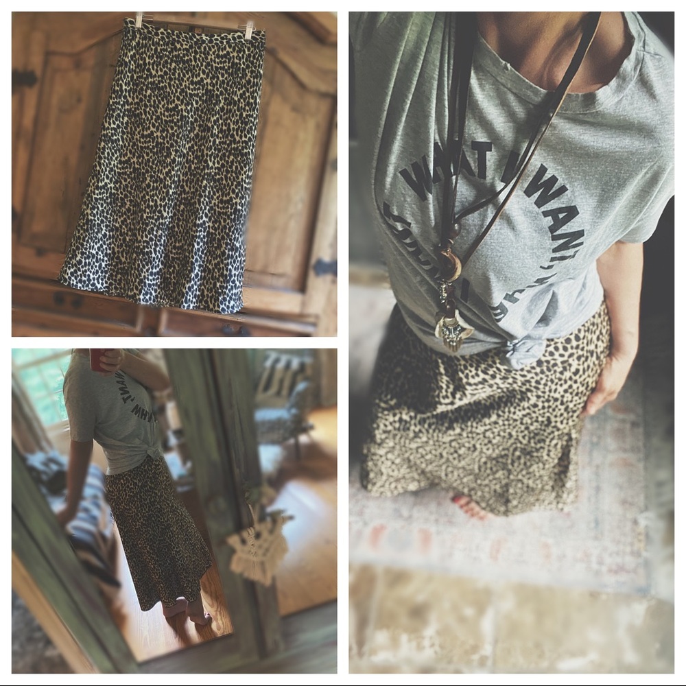 Boutique Artisan Leopard Print Midi Skirt | Handmade A-Line | NWOT Hp🌵 - Picture 9 of 11